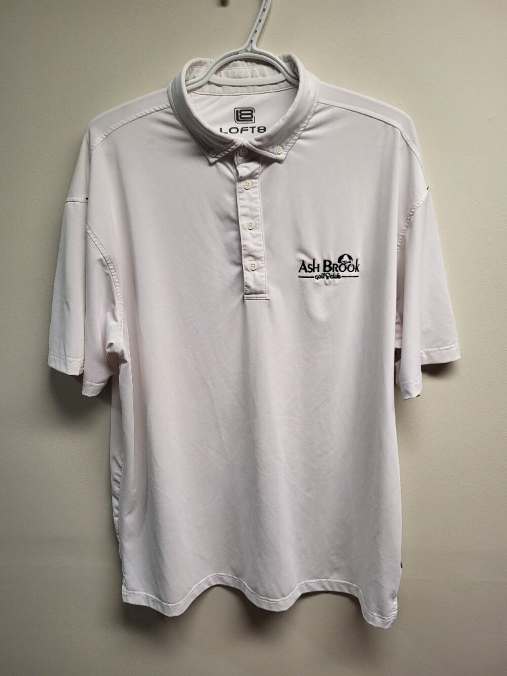 LOFT8 Ash Brook Golf Club White Polo Shirt
